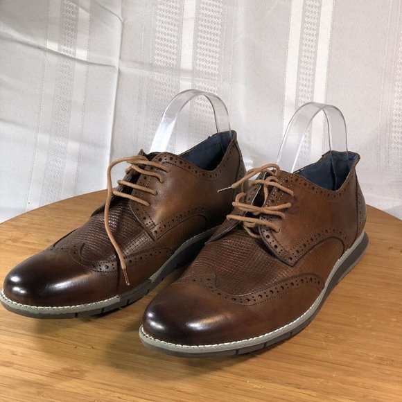 Vintage Foundry Co Men Size 12 Leather Shoes Oxford brown Classic Wing Tip 1005 main image 8